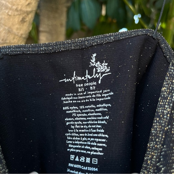 Free People black glittery gold tank crop top! - Picture 3 of 4